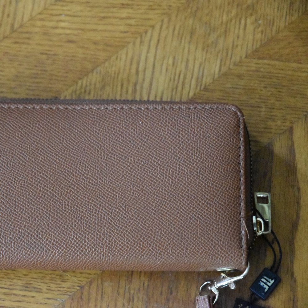 Adalia Cognac Wristlet | London Fog - Picture 6 of 7